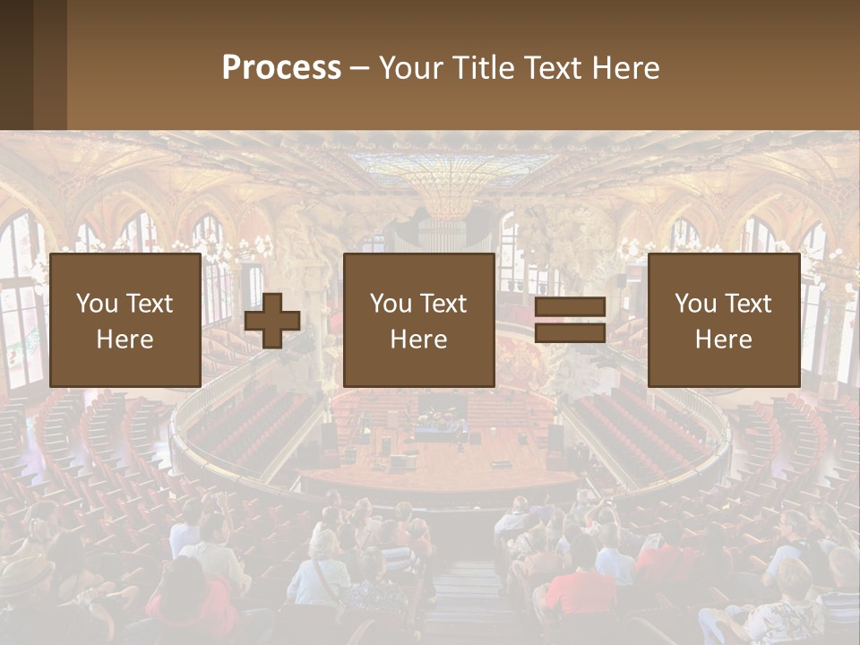 A Large Auditorium Filled With Lots Of People PowerPoint Template