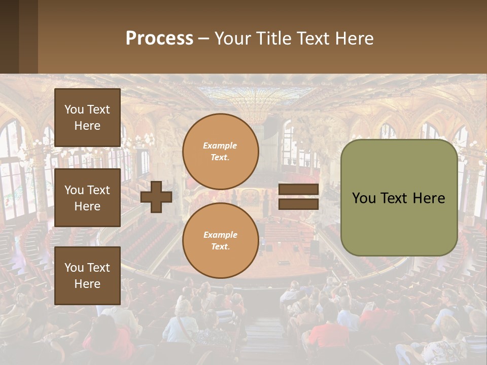A Large Auditorium Filled With Lots Of People PowerPoint Template