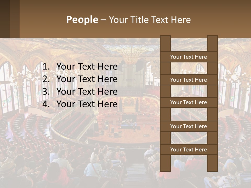 A Large Auditorium Filled With Lots Of People PowerPoint Template