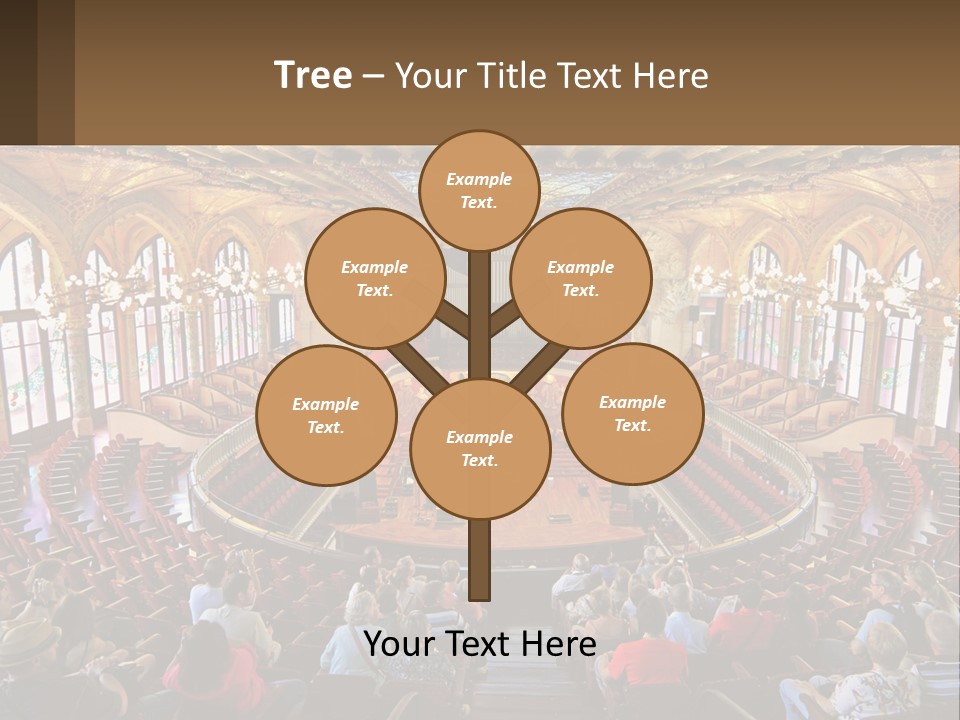 A Large Auditorium Filled With Lots Of People PowerPoint Template