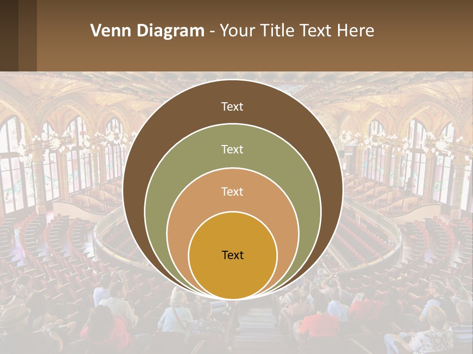 A Large Auditorium Filled With Lots Of People PowerPoint Template