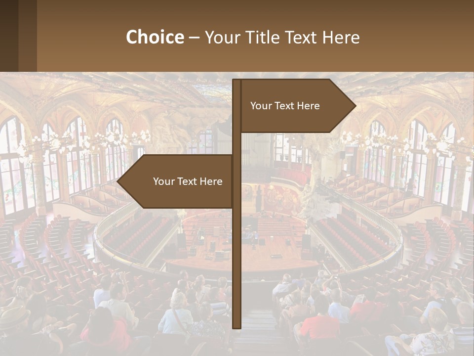 A Large Auditorium Filled With Lots Of People PowerPoint Template