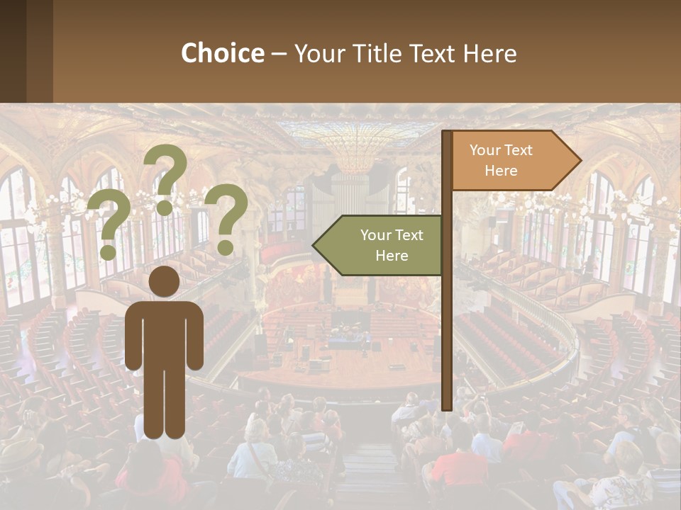 A Large Auditorium Filled With Lots Of People PowerPoint Template