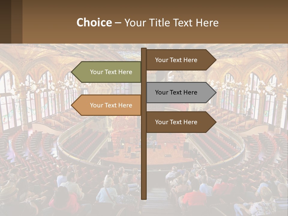 A Large Auditorium Filled With Lots Of People PowerPoint Template