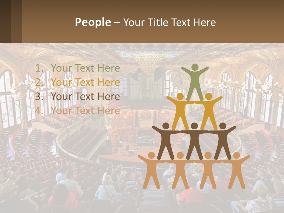 A Large Auditorium Filled With Lots Of People PowerPoint Template