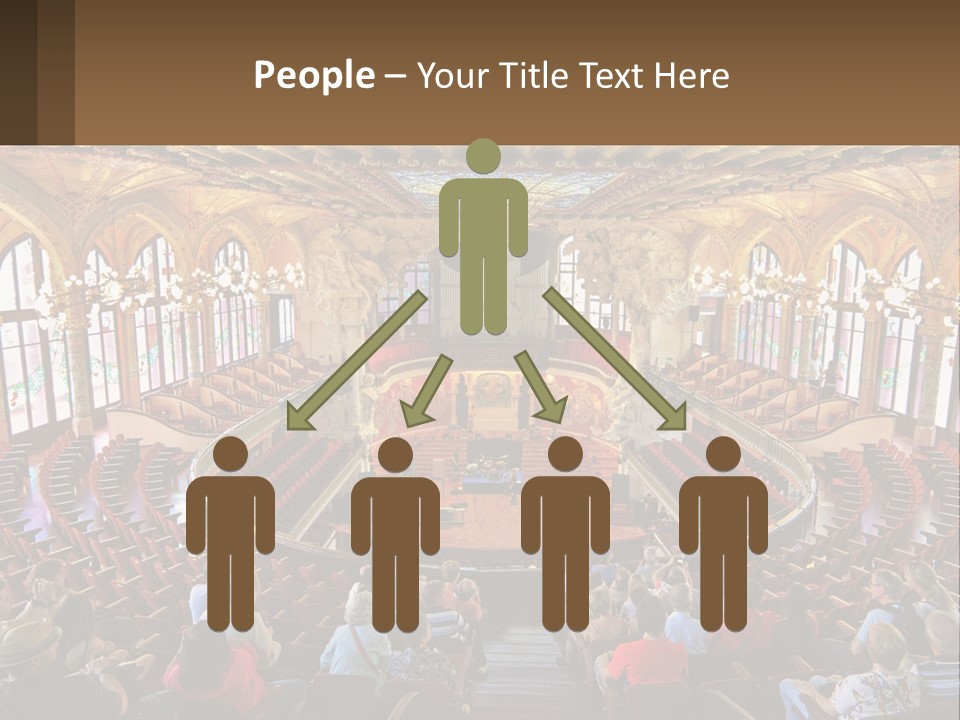 A Large Auditorium Filled With Lots Of People PowerPoint Template