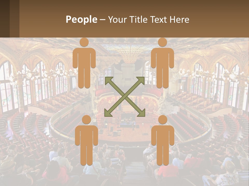 A Large Auditorium Filled With Lots Of People PowerPoint Template