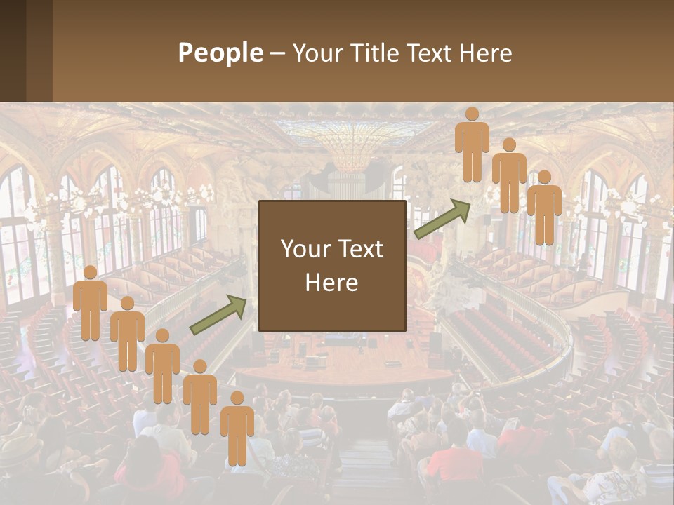 A Large Auditorium Filled With Lots Of People PowerPoint Template