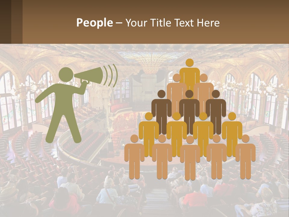 A Large Auditorium Filled With Lots Of People PowerPoint Template