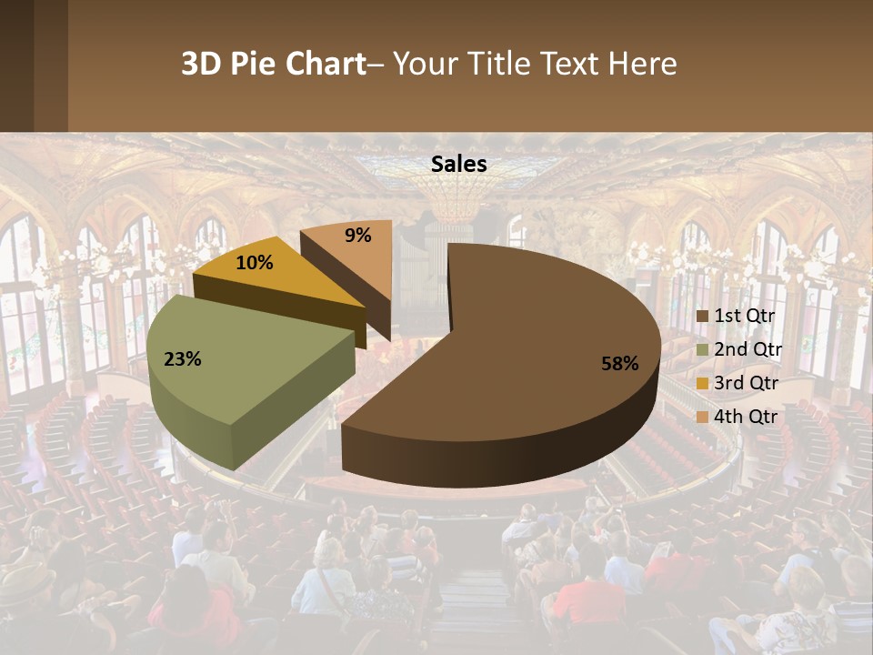 A Large Auditorium Filled With Lots Of People PowerPoint Template