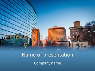 A Group Of Buildings With A Blue Sky In The Background PowerPoint Template