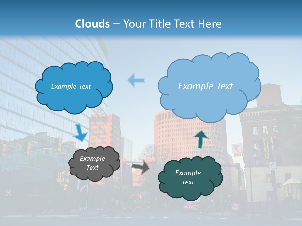 A Group Of Buildings With A Blue Sky In The Background PowerPoint Template