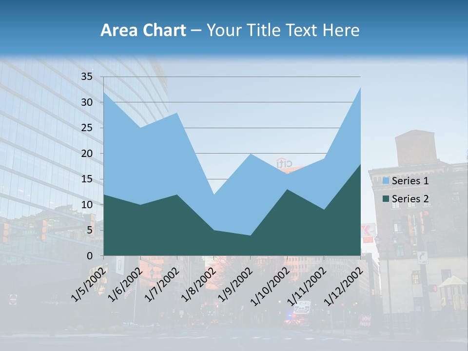 A Group Of Buildings With A Blue Sky In The Background PowerPoint Template