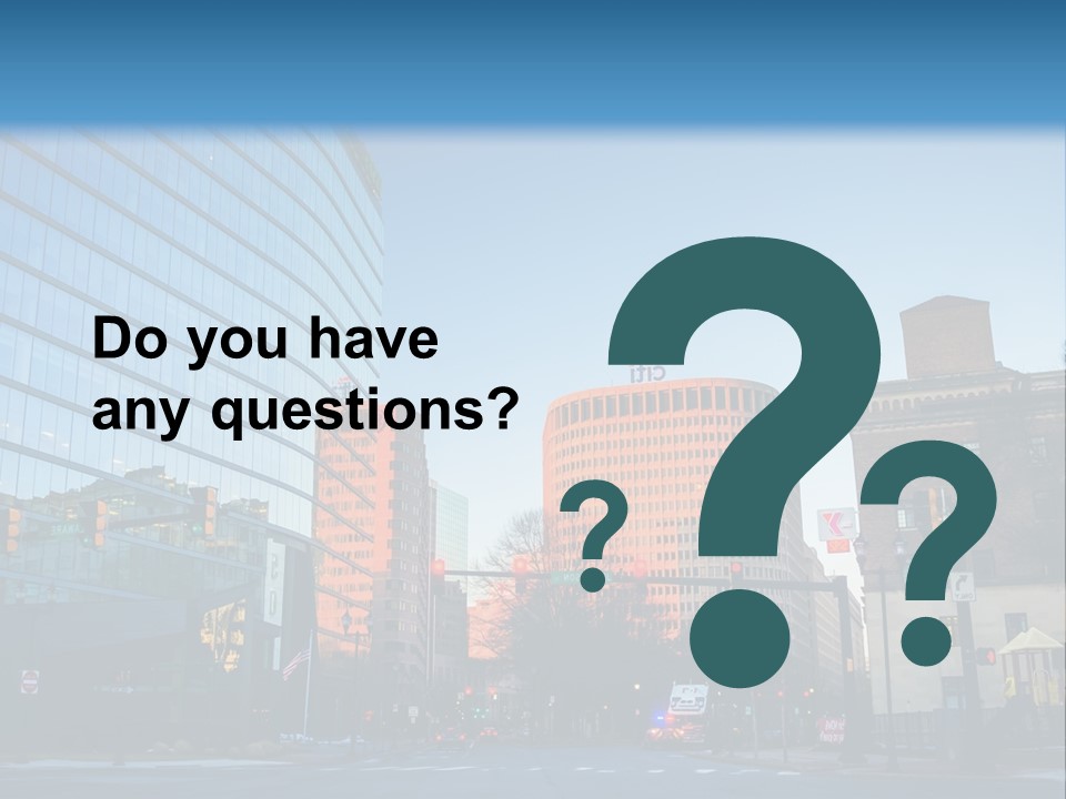 A Group Of Buildings With A Blue Sky In The Background PowerPoint Template