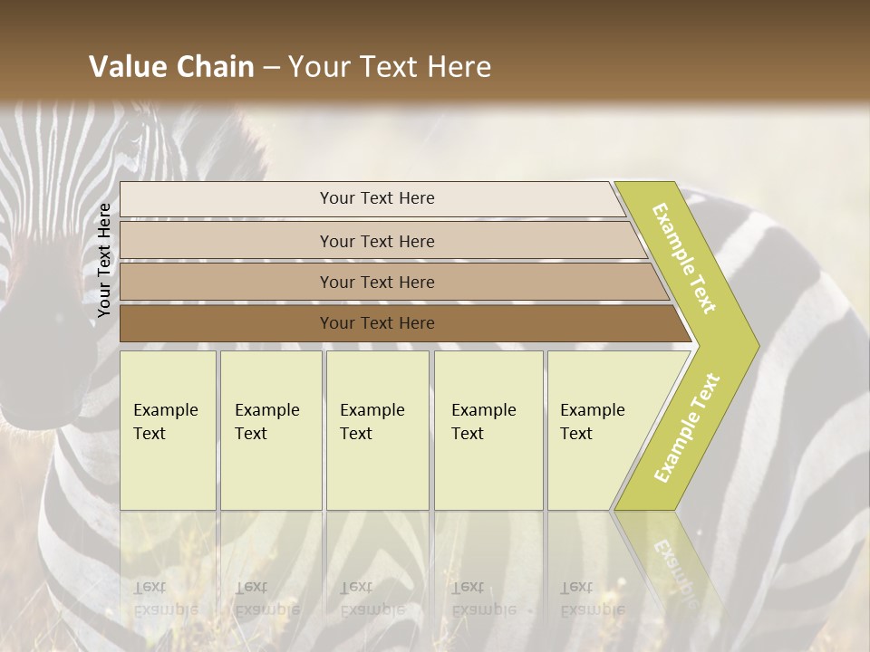 A Zebra Standing In A Field Of Tall Grass PowerPoint Template
