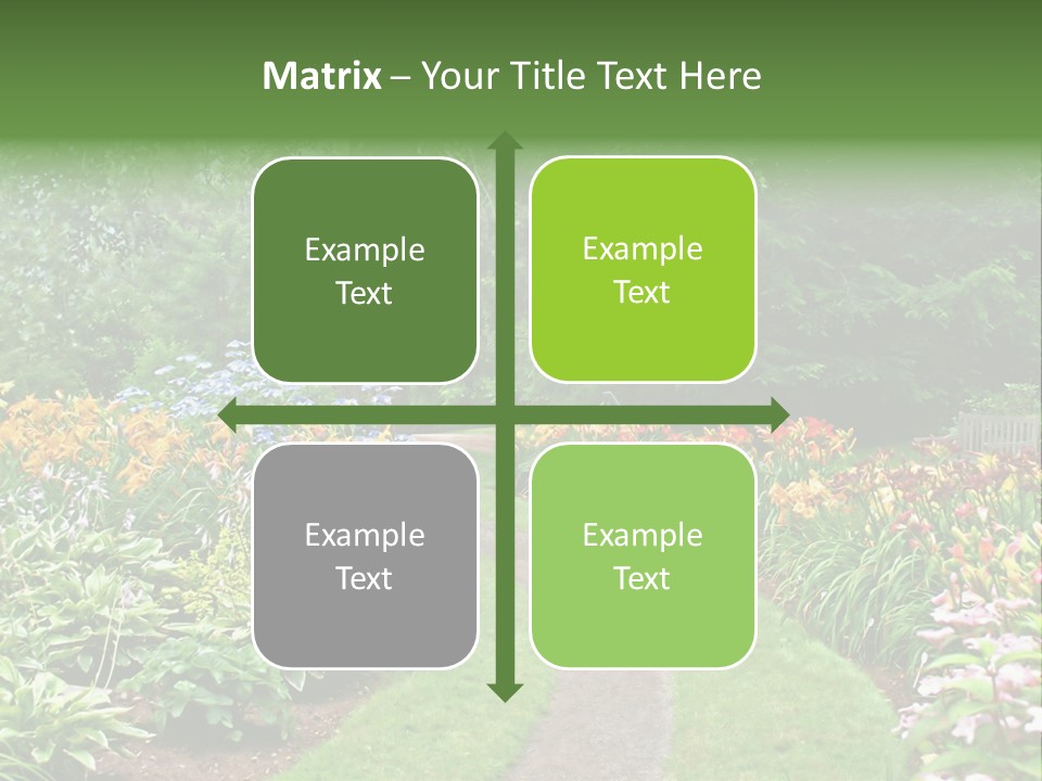 A Garden With Flowers And Trees In The Background PowerPoint Template