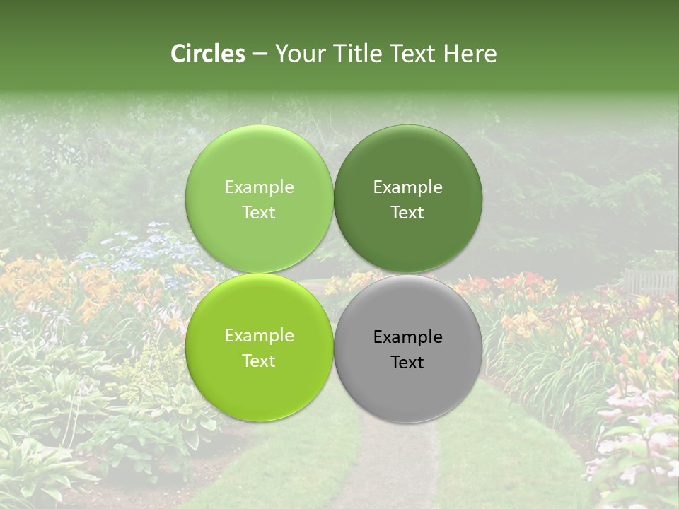 A Garden With Flowers And Trees In The Background PowerPoint Template