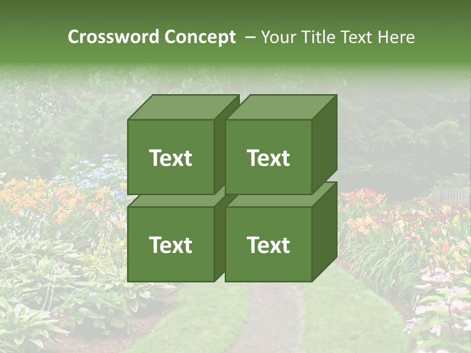 A Garden With Flowers And Trees In The Background PowerPoint Template