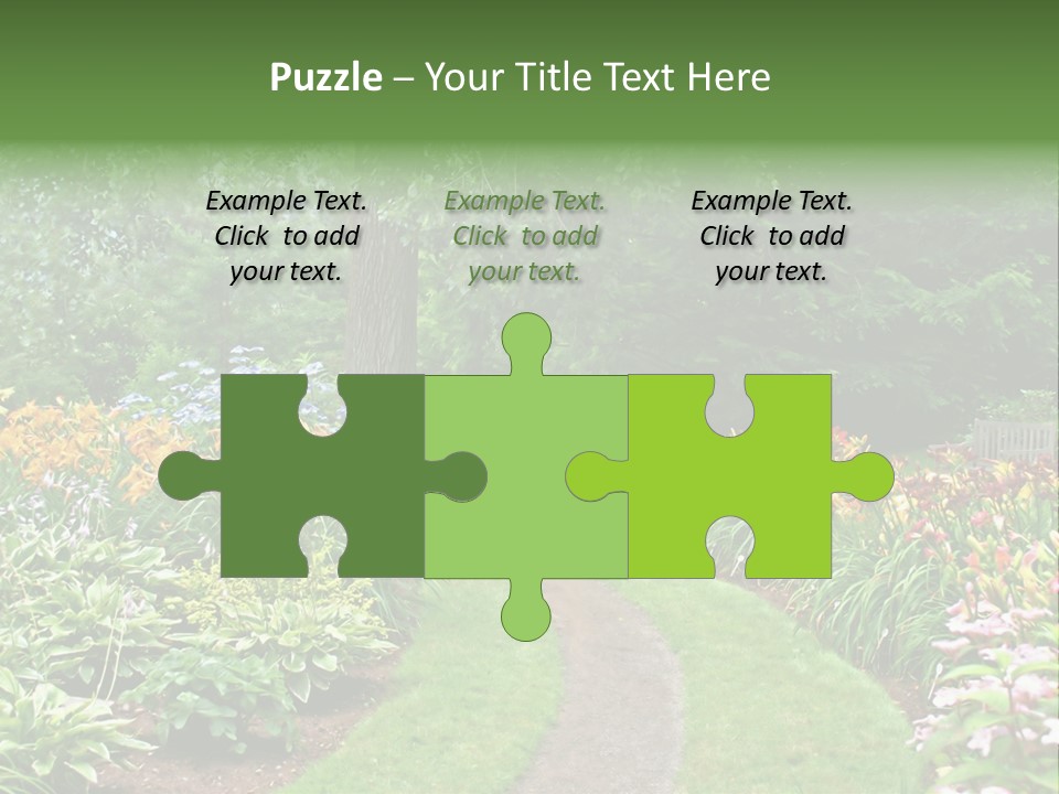 A Garden With Flowers And Trees In The Background PowerPoint Template