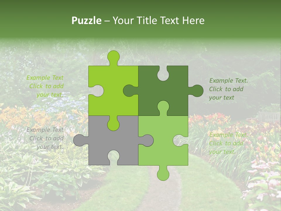 A Garden With Flowers And Trees In The Background PowerPoint Template