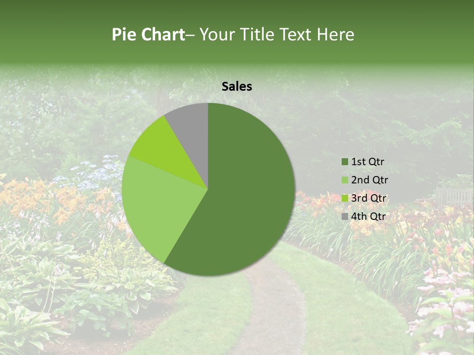 A Garden With Flowers And Trees In The Background PowerPoint Template