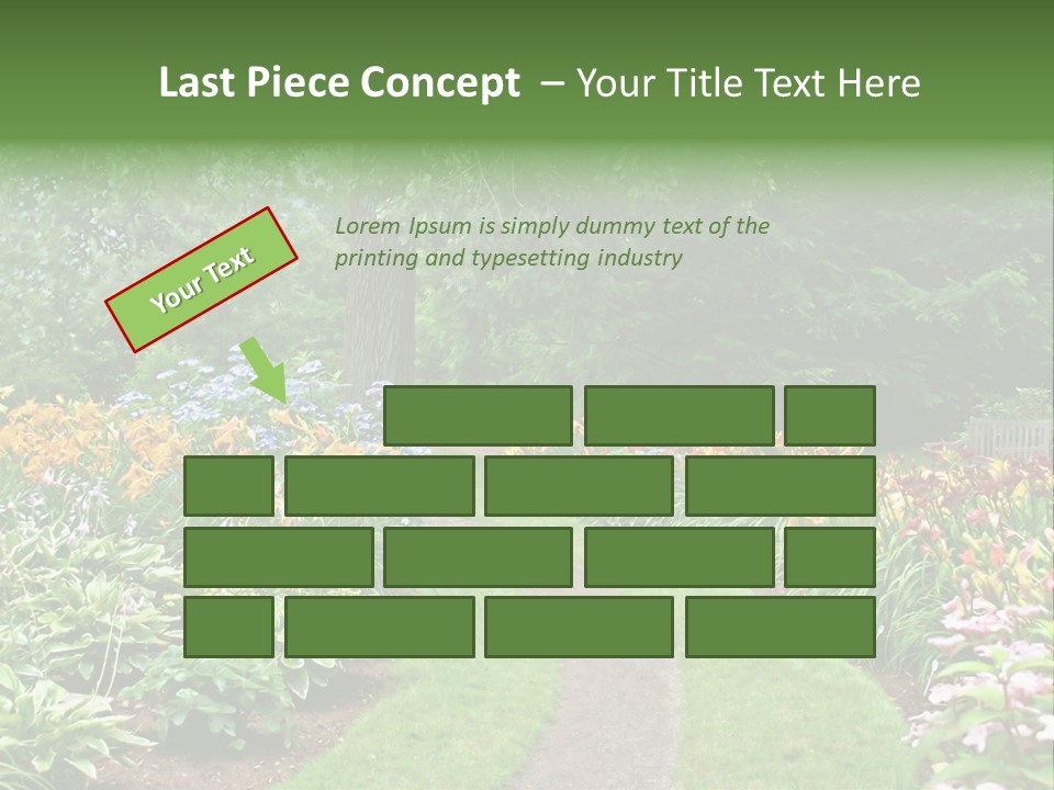 A Garden With Flowers And Trees In The Background PowerPoint Template