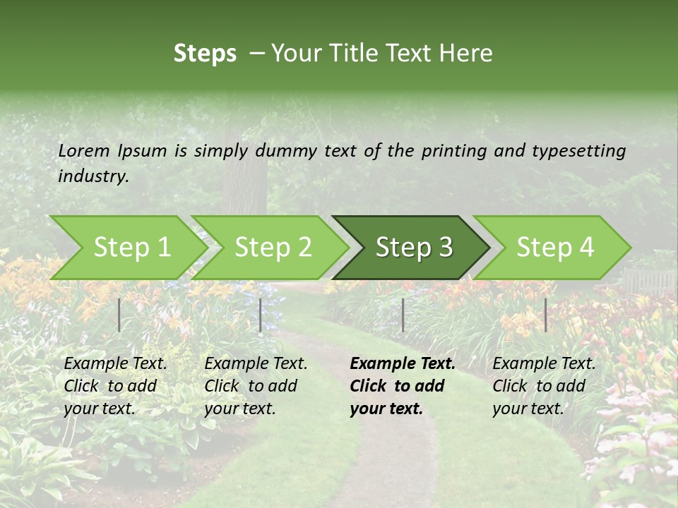 A Garden With Flowers And Trees In The Background PowerPoint Template