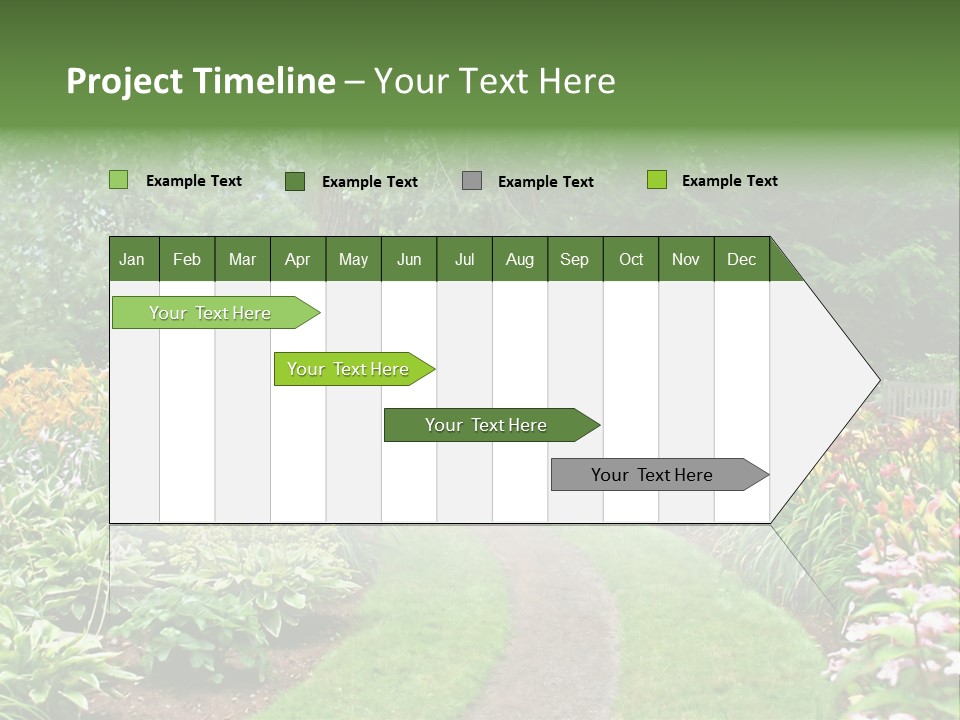 A Garden With Flowers And Trees In The Background PowerPoint Template