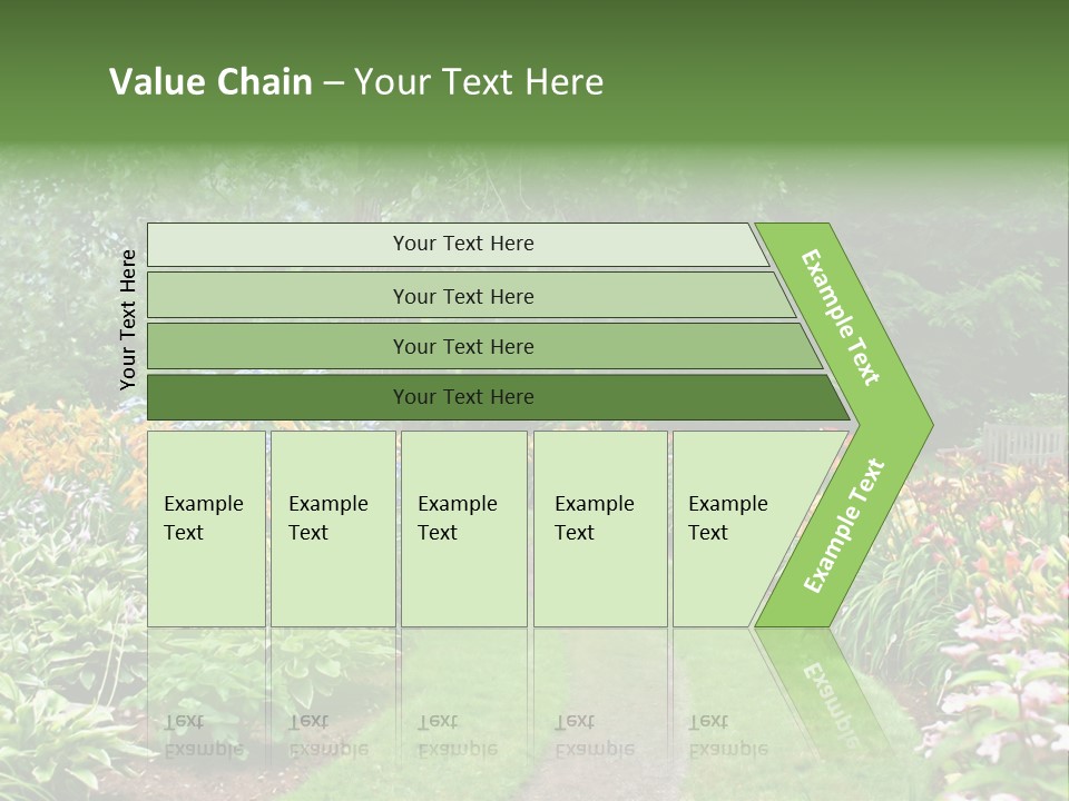 A Garden With Flowers And Trees In The Background PowerPoint Template
