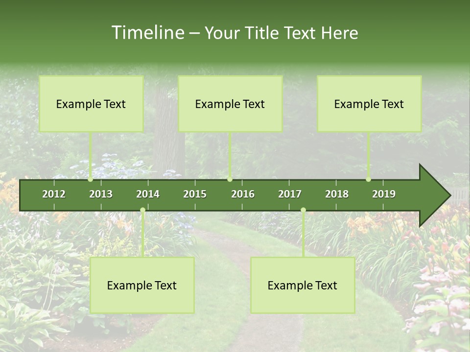 A Garden With Flowers And Trees In The Background PowerPoint Template