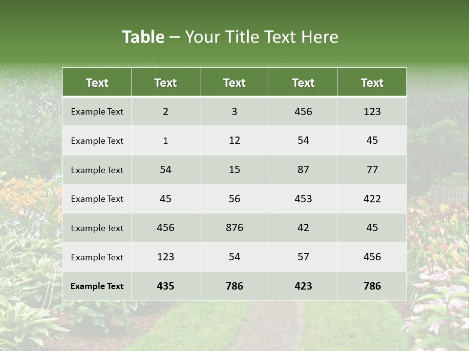 A Garden With Flowers And Trees In The Background PowerPoint Template