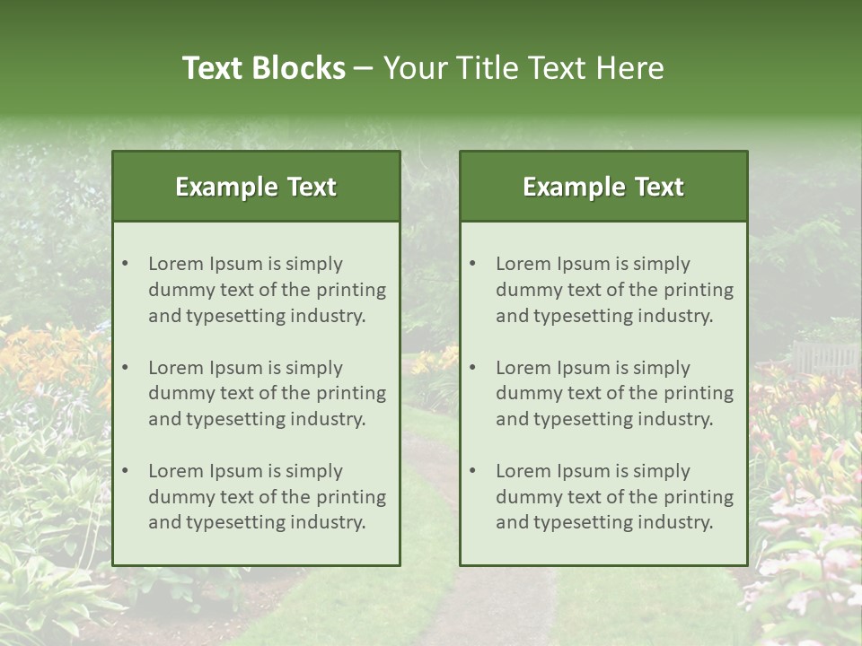 A Garden With Flowers And Trees In The Background PowerPoint Template