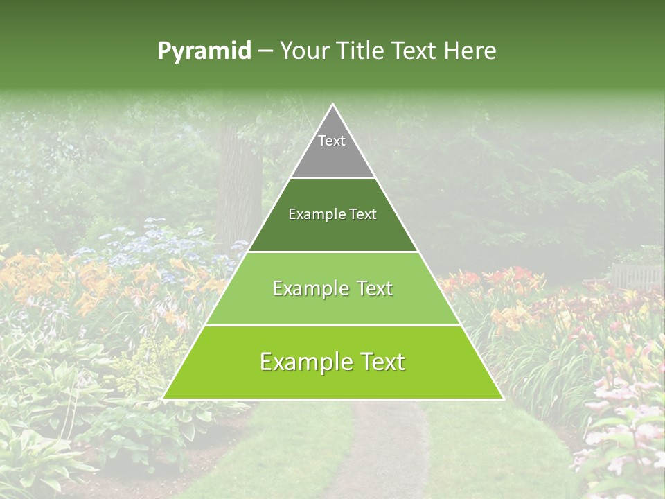 A Garden With Flowers And Trees In The Background PowerPoint Template