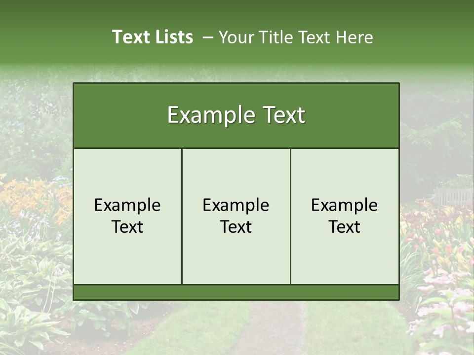 A Garden With Flowers And Trees In The Background PowerPoint Template