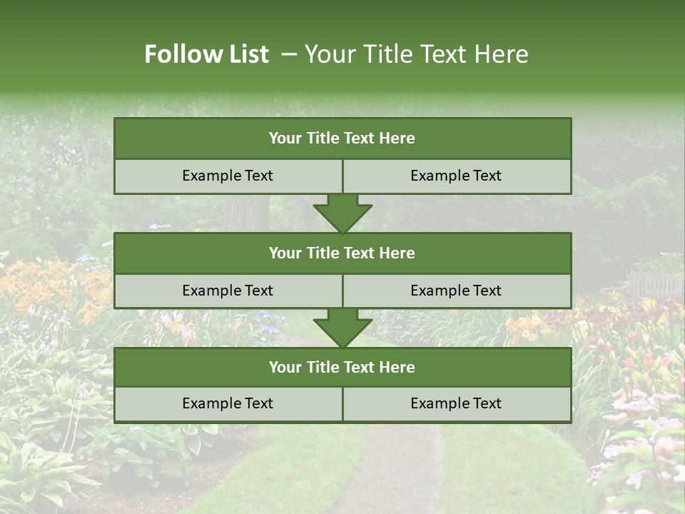 A Garden With Flowers And Trees In The Background PowerPoint Template