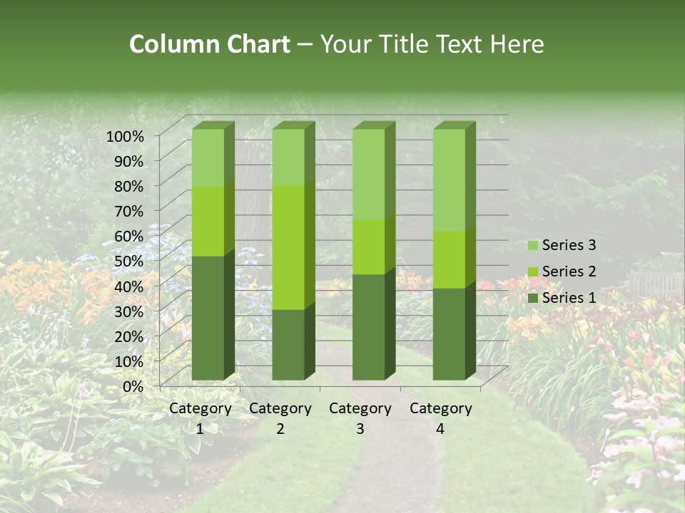A Garden With Flowers And Trees In The Background PowerPoint Template