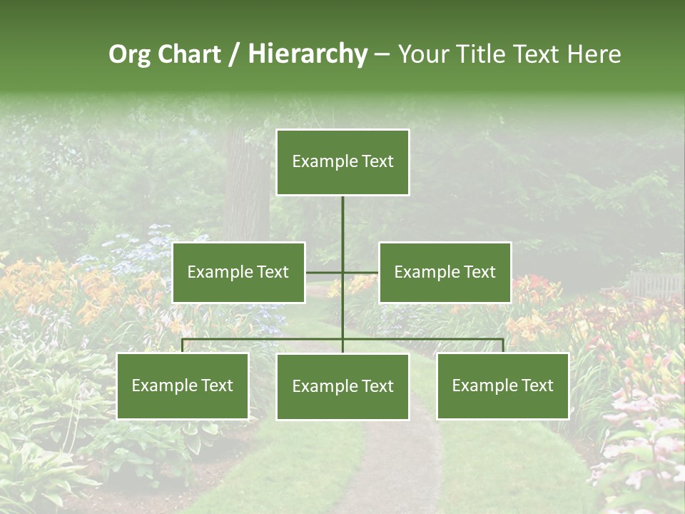 A Garden With Flowers And Trees In The Background PowerPoint Template