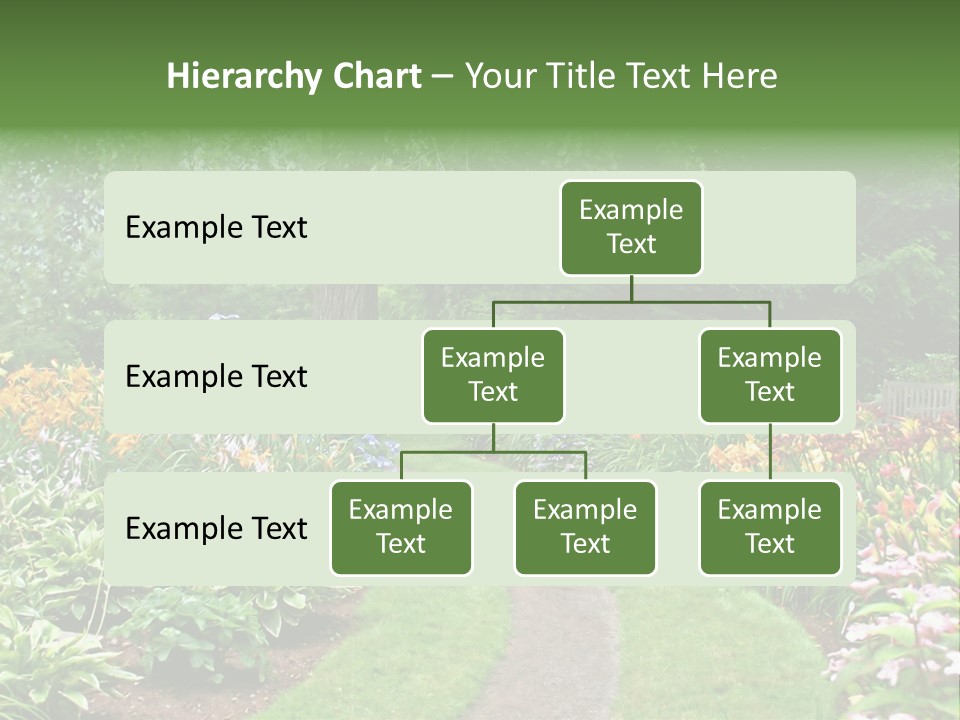 A Garden With Flowers And Trees In The Background PowerPoint Template