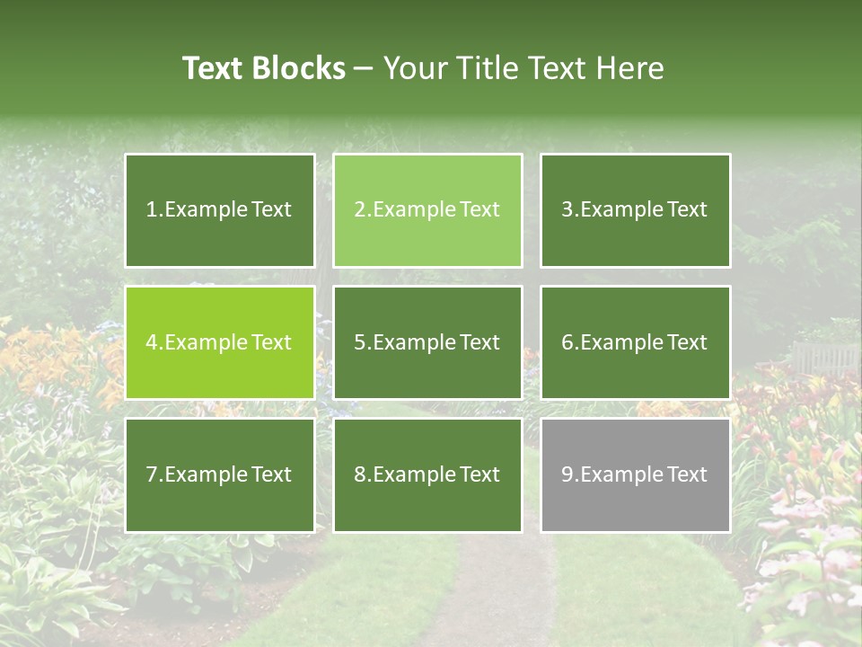 A Garden With Flowers And Trees In The Background PowerPoint Template