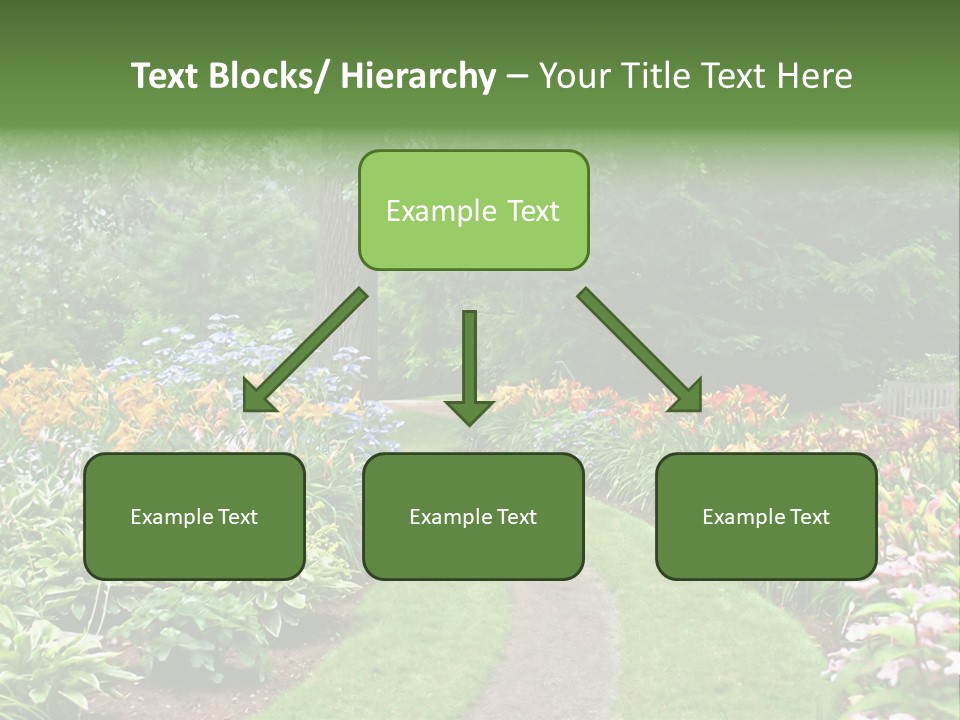 A Garden With Flowers And Trees In The Background PowerPoint Template