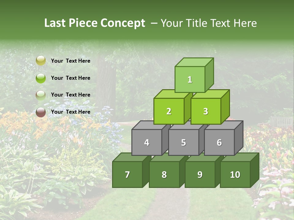 A Garden With Flowers And Trees In The Background PowerPoint Template