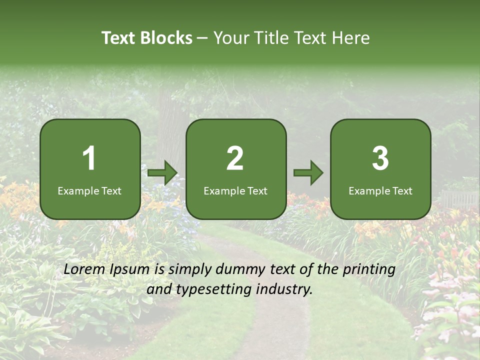 A Garden With Flowers And Trees In The Background PowerPoint Template