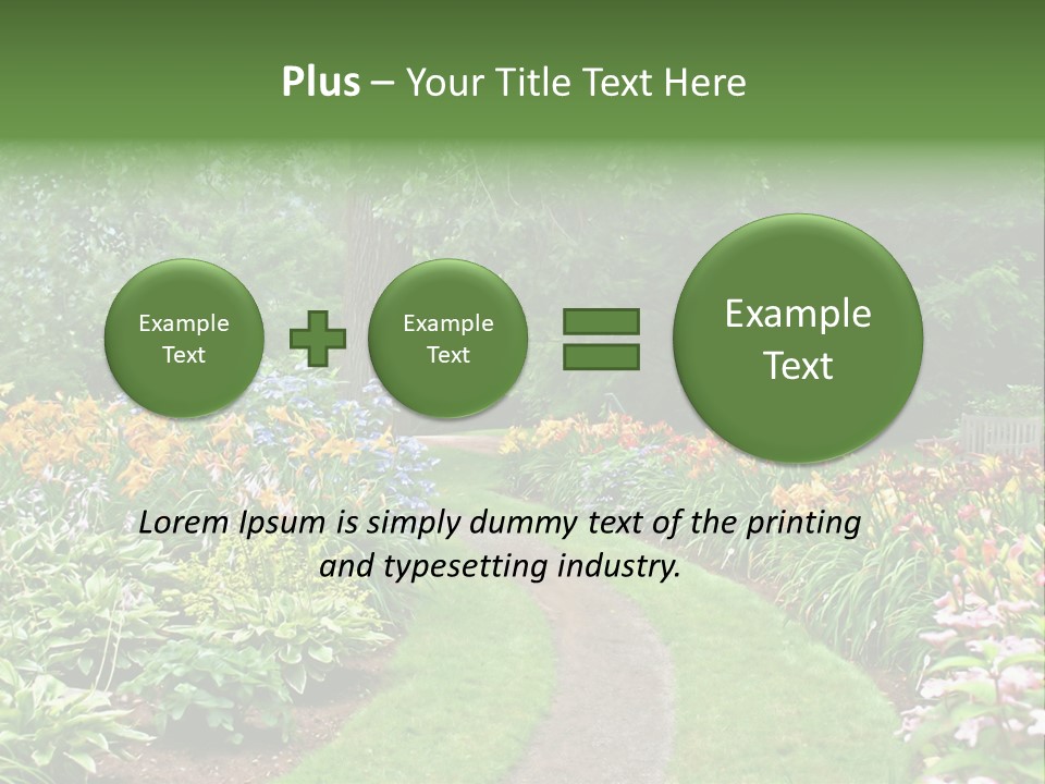 A Garden With Flowers And Trees In The Background PowerPoint Template