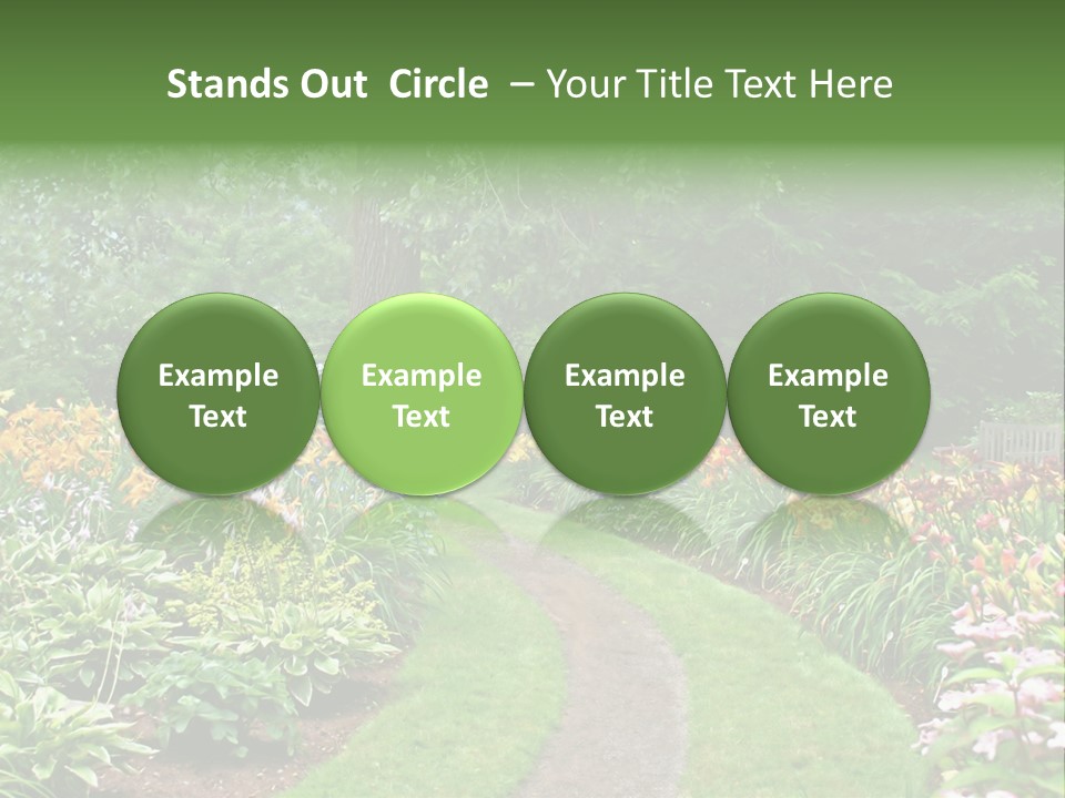 A Garden With Flowers And Trees In The Background PowerPoint Template