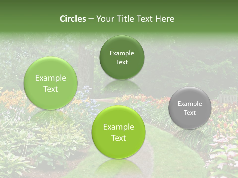 A Garden With Flowers And Trees In The Background PowerPoint Template