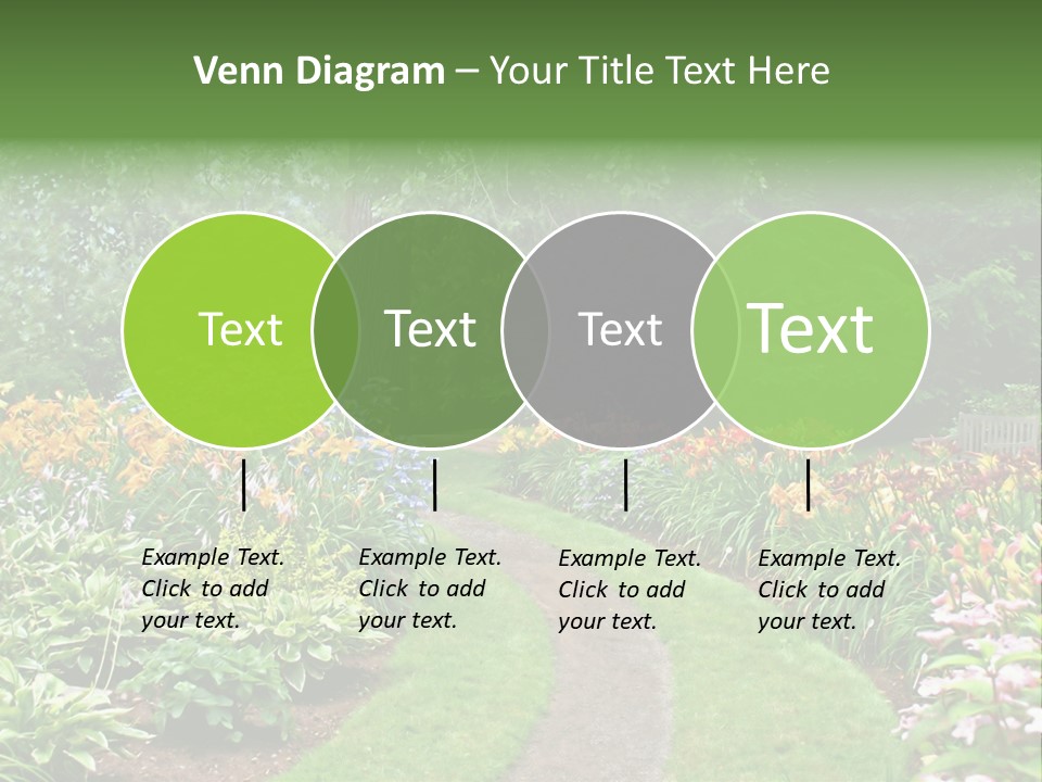 A Garden With Flowers And Trees In The Background PowerPoint Template