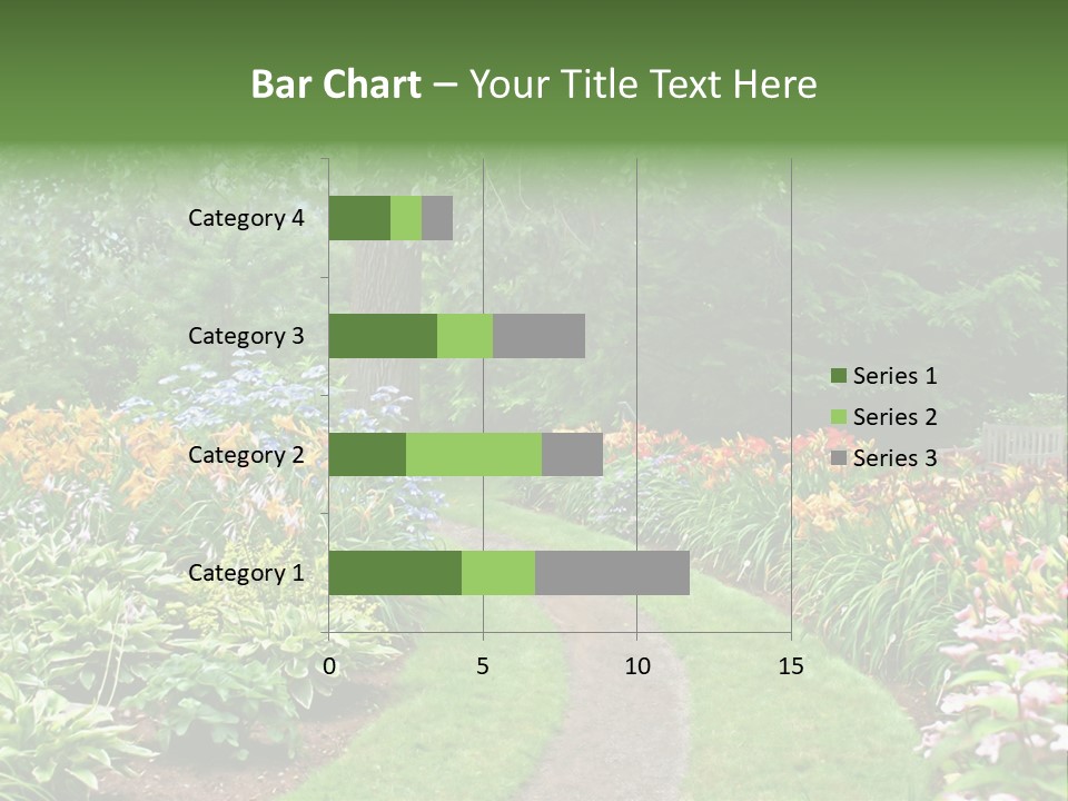A Garden With Flowers And Trees In The Background PowerPoint Template