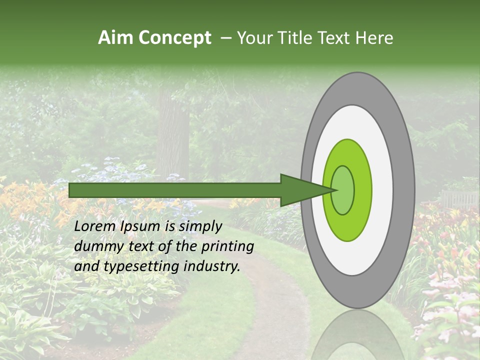 A Garden With Flowers And Trees In The Background PowerPoint Template