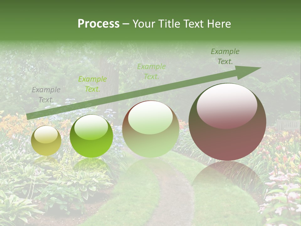 A Garden With Flowers And Trees In The Background PowerPoint Template