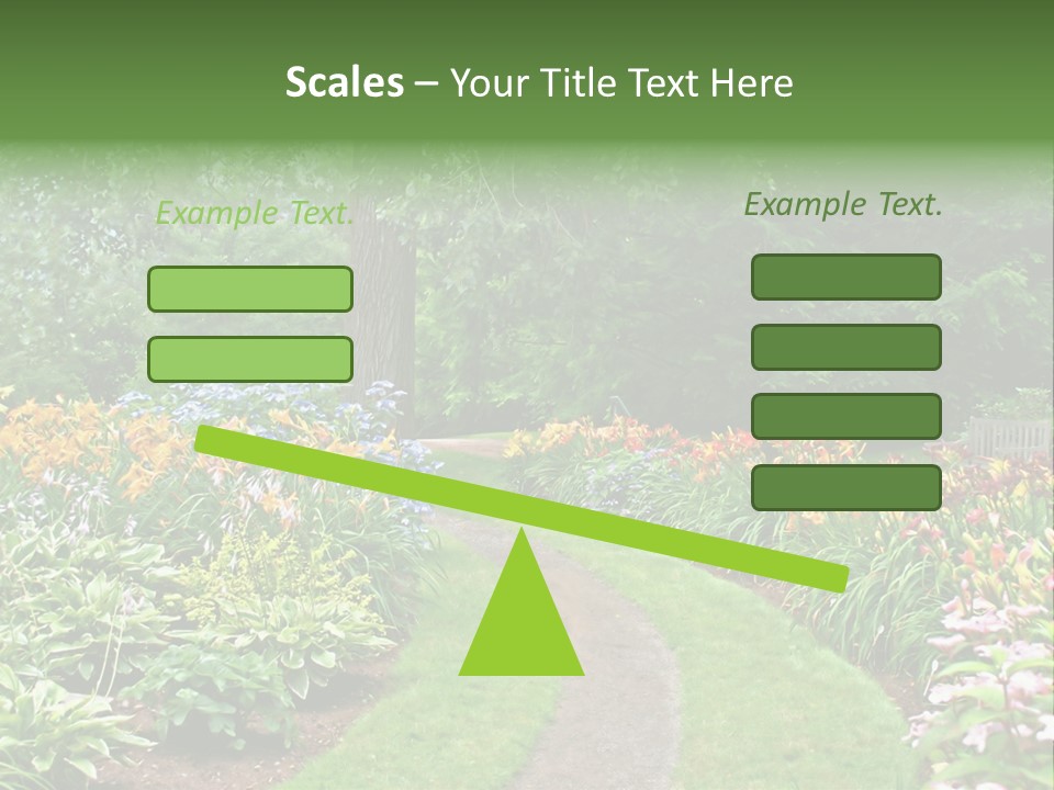 A Garden With Flowers And Trees In The Background PowerPoint Template